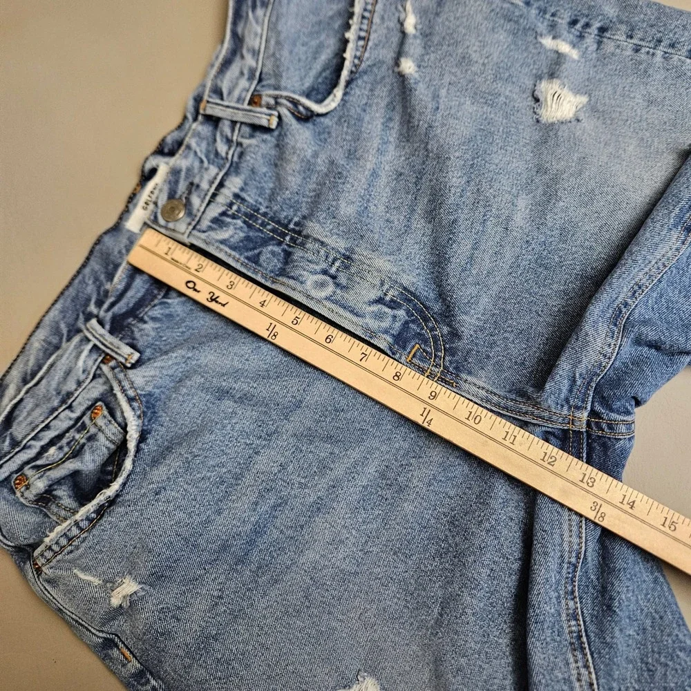 GRLFRND Marjan Distressed Denim Shorts Step It Up Light Wash Size 32 Made in USA